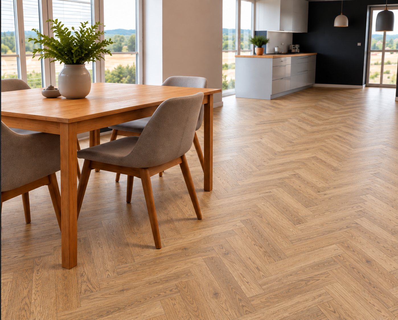 SPC RIGID HERRINGBONE v moderním interiéru